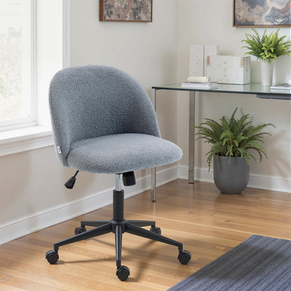 Teddy Fleece Office Chair with Wheels - Grey