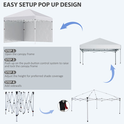 3 x 3 (M) Pop Up Gazebo, UPF 30+ with 2 Sidewalls, Leg Weight Bags and Wheeled Bag