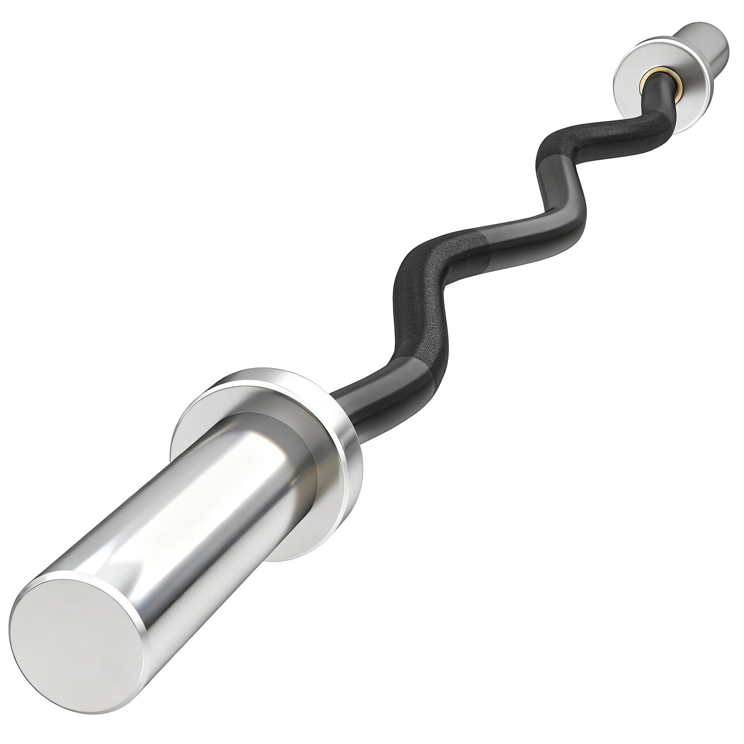 4ft Olympic EZ Curl Bar, Barbell Bar for 2" Weight Plates with Non-Slip Hand Grip 120cm