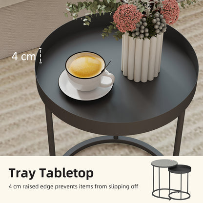 Set of Two Industrial Nesting Tables - Grey