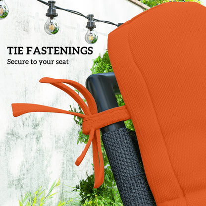 Set of Two Padded Outdoor Seat Cushions - Orange