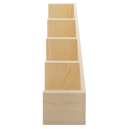 Wall Mount 84 CD / 56 DVD/Blu-ray/ Media Storage Rack 4 Cubes Wooden Shelf Organizer Unit Bookcase Display, Natural