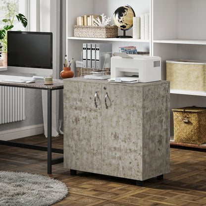 Two-Tier Locking Office Storage Cabinet - Grey