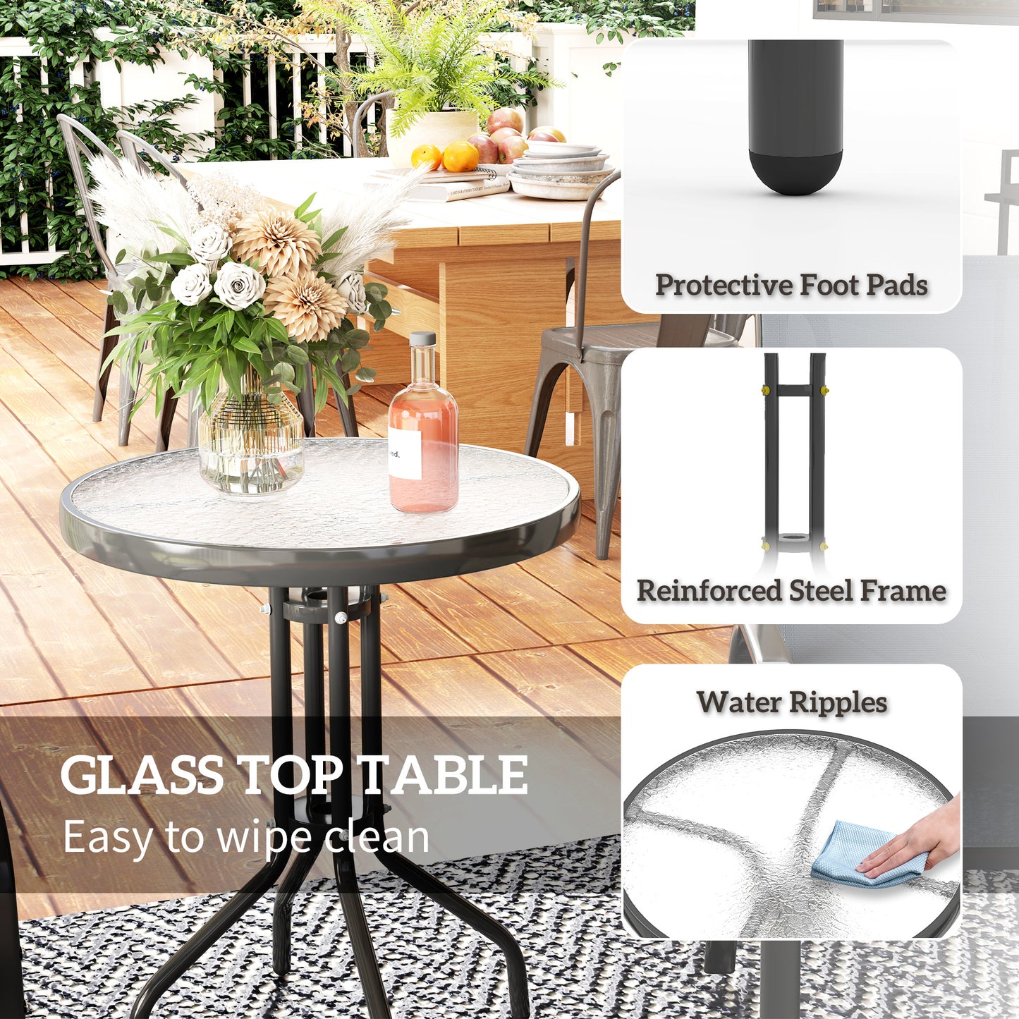 Three-Piece Outdoor Garden Set - Grey