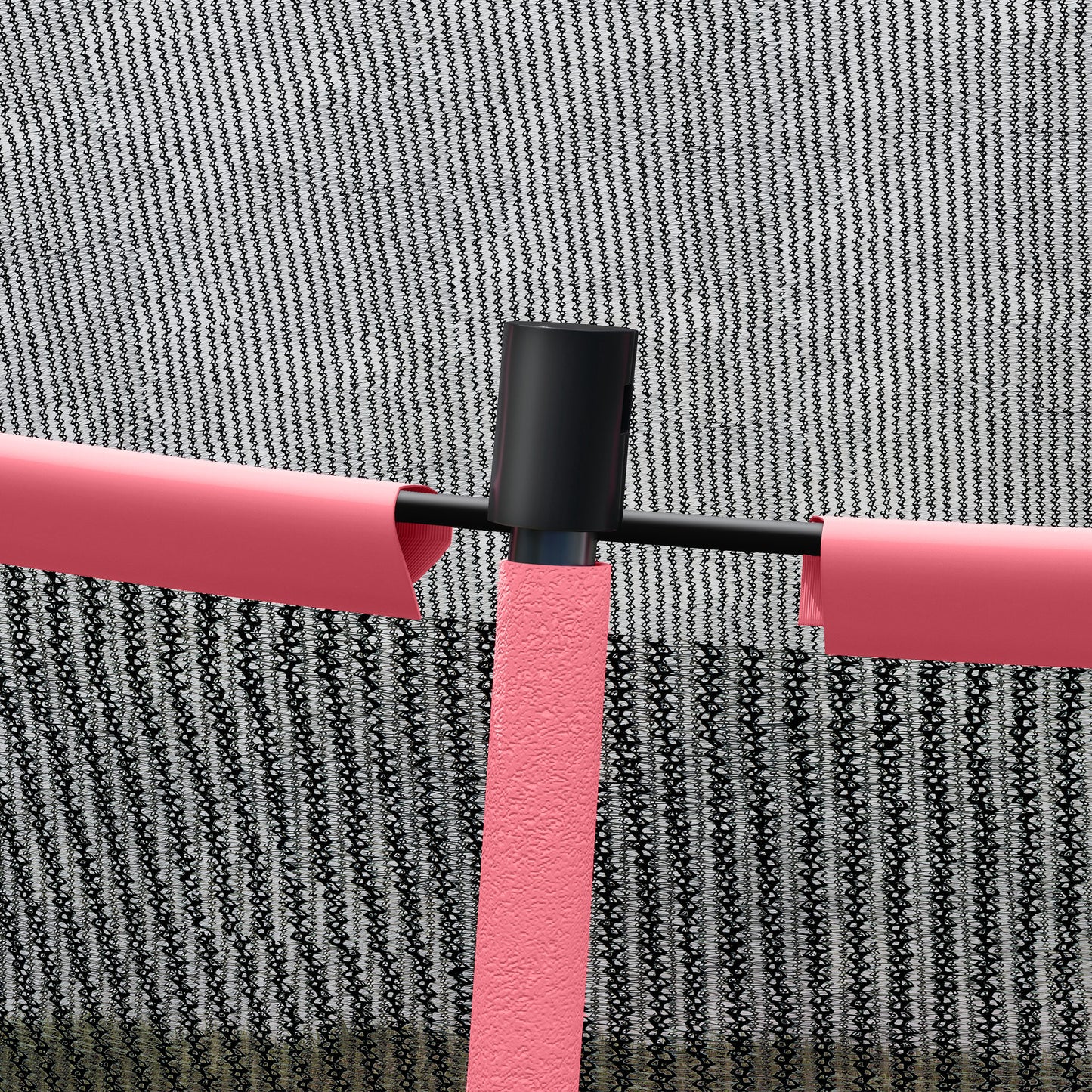 10ft Outdoor Trampoline with Enclosure Net, Spring Cover, Pink