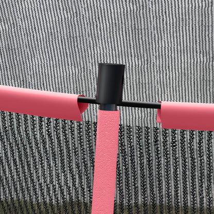 10ft Outdoor Trampoline with Enclosure Net, Spring Cover, Pink