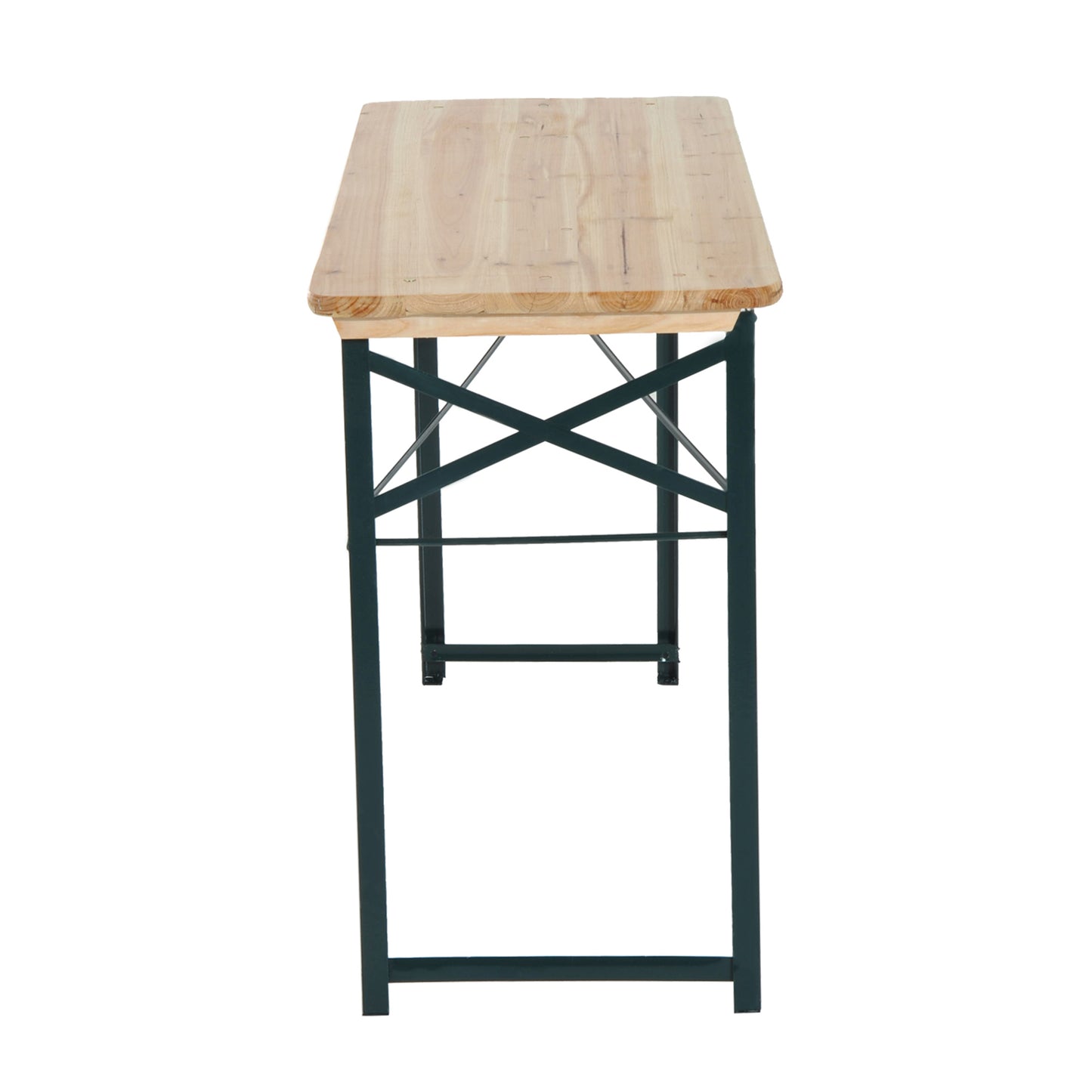 Portable Folding Camping Picnic Trestle Beer Table and 2 Bench Set Wooden Garden Furniture Patio Dining Party BBQ Chairs Stoo