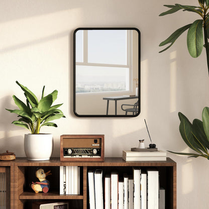Rectangular Wall Mirror with HD Glass - Black