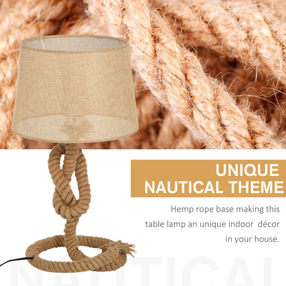 Nautical Table Lamp with Fabric Shade – Beige