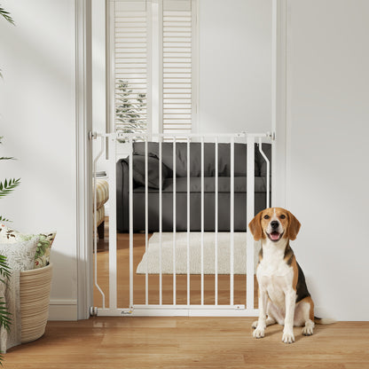 Extra Wide Dog Gate, with Door Pressure, for Doorways, Hallways, Staircases - White