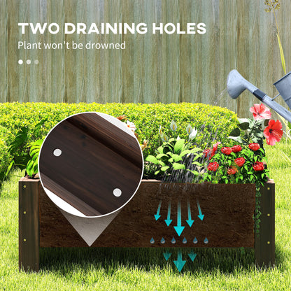 58L Garden Raised Bed Planter Grow Containers for Outdoor Patio Plant Flower Vegetable Pot Fir Wood, 100 x 36.5 x 36 cm