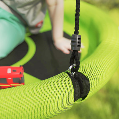 100cm Diameter Nest Seat for Kids with Height Adjustable Hanging Ropes for Outdoor, Playground, Garden, Green