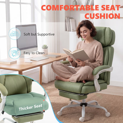 High Back Vibration Massage Office Chair Heated Reclining Computer Chair w/ Adjustable Height, Swivel Wheels, Lime Green