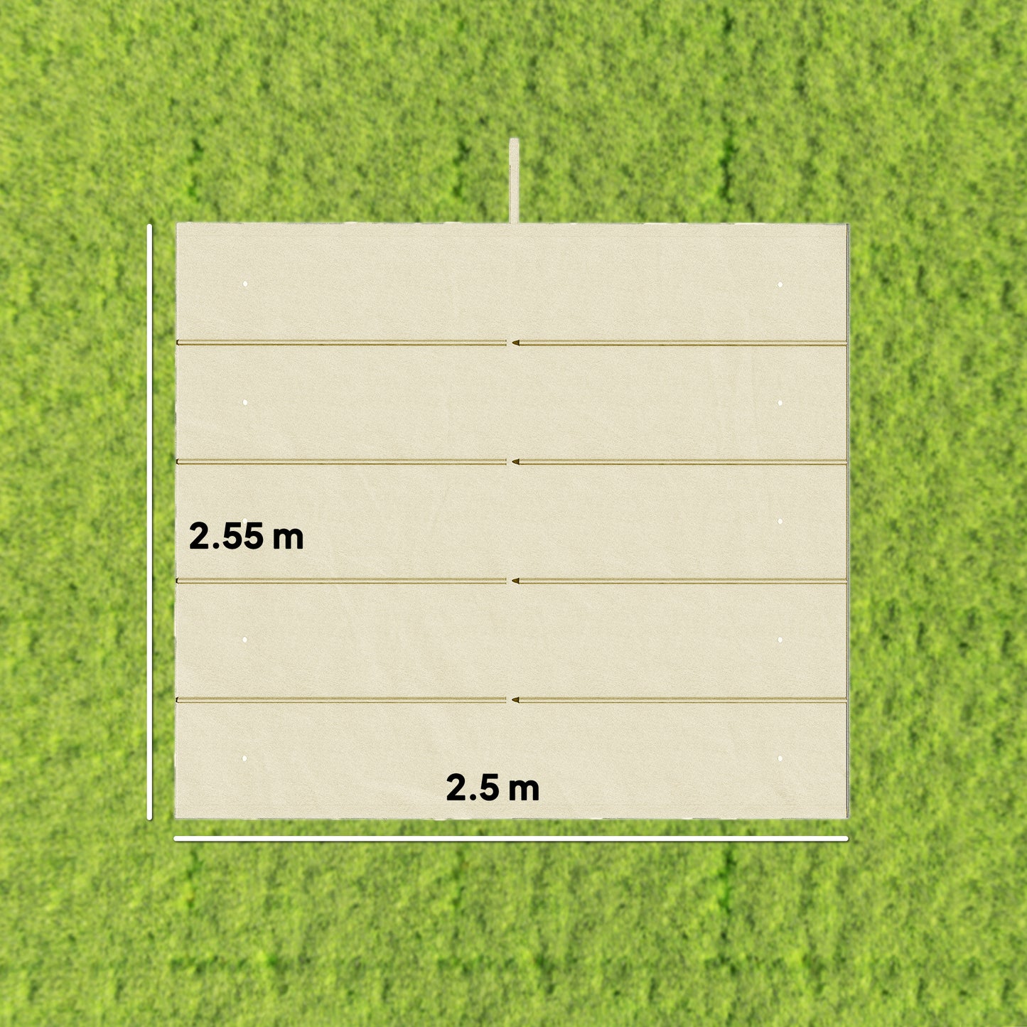 Retractable Pergola Cover, 2.55 x 2.5 m Replacement Canopy Fabric for 3 x 3 m Frame, Roof Top Only, Cream White