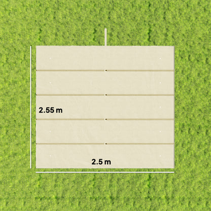 Retractable Pergola Cover, 2.55 x 2.5 m Replacement Canopy Fabric for 3 x 3 m Frame, Roof Top Only, Cream White