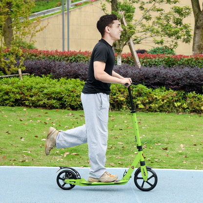 Kick Scooter, Folding 2 Wheel Scooter with Dual Brake System, Dual Suspension, 230mm Big Wheels and 3 Adjustable Handlebar