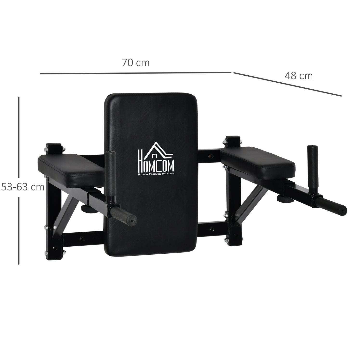 Wall Mounted Dip Station Knee Leg Raise Chin Up Pull Up Rack Home Gym Fitness Exercise Workout Bars New