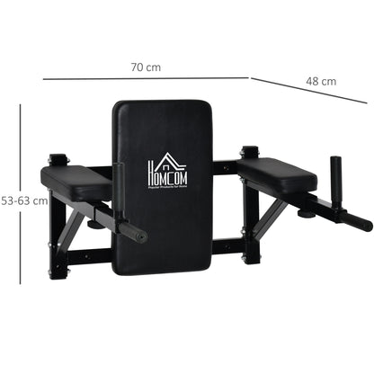 Wall Mounted Dip Station Knee Leg Raise Chin Up Pull Up Rack Home Gym Fitness Exercise Workout Bars New
