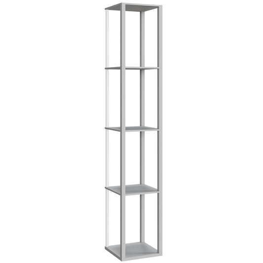 RGB LED Floor Lamp with Shelves, Modern Dimmable Standing Lamp with Remote Control