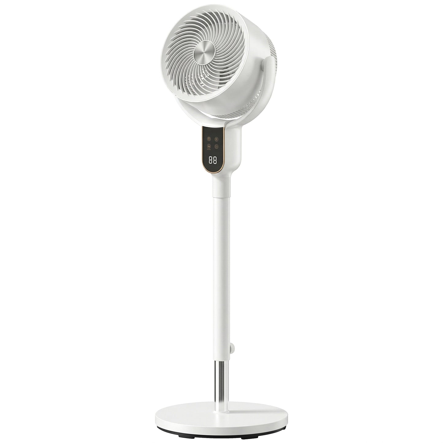 20 dB Silent Standing Fan for Bedroom, 42" Pedestal Fan with Remote, 90° Oscillating, 8 Speeds, Remote Control, White