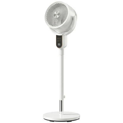 20 dB Silent Standing Fan for Bedroom, 42" Pedestal Fan with Remote, 90° Oscillating, 8 Speeds, Remote Control, White