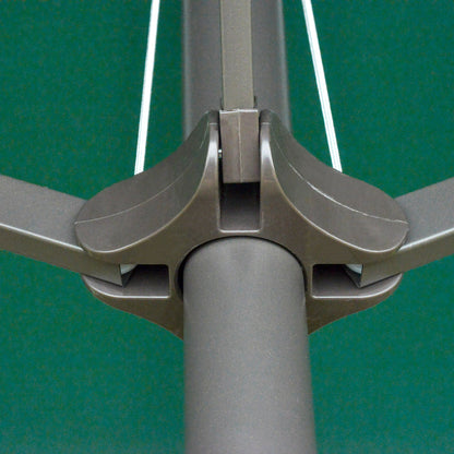 4.6M Sun Umbrella Canopy Double-sided Crank Sun Shade w/ Cross Base Dark Green