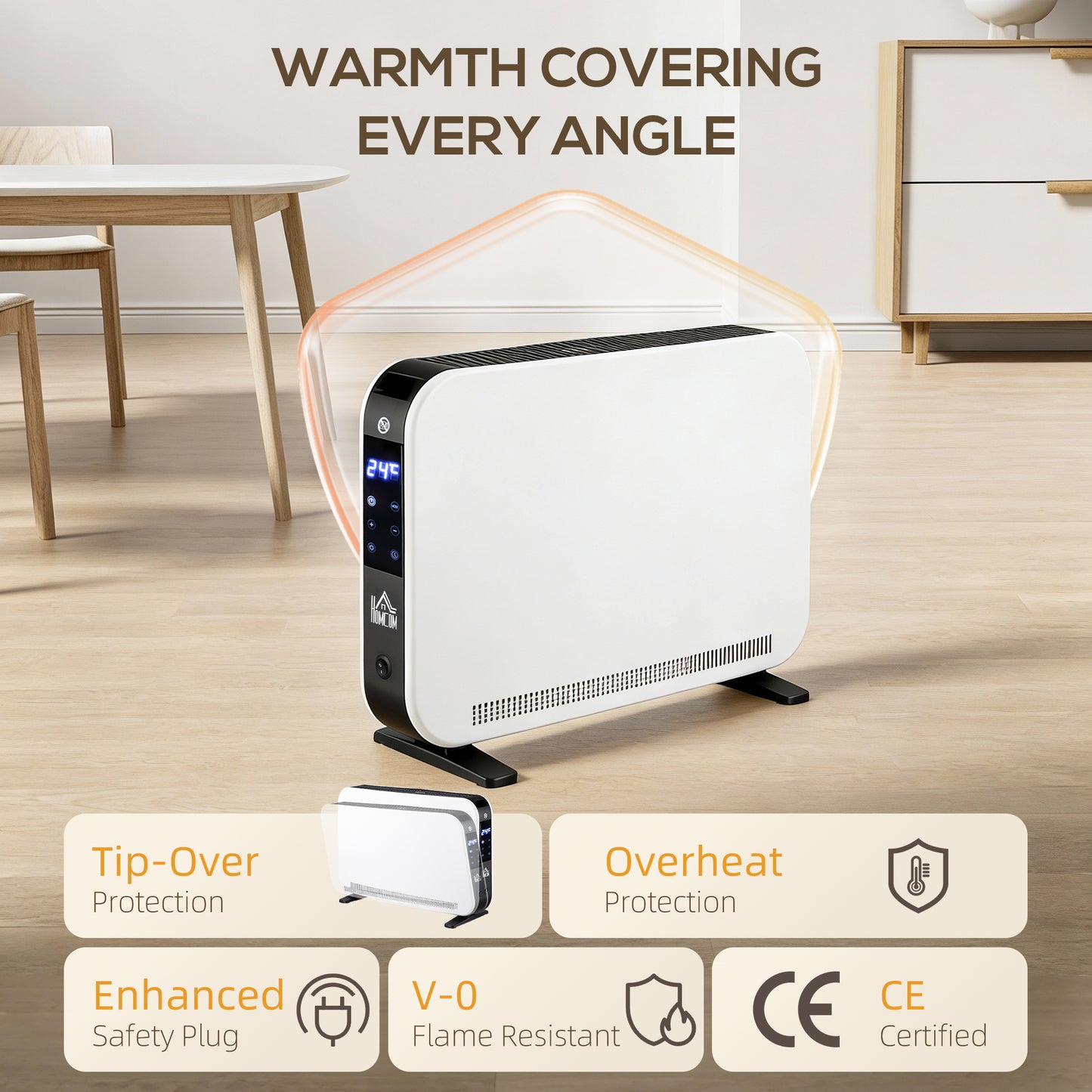 Three-Mode Modern Slimline Heater, 7-35℃ Temperature