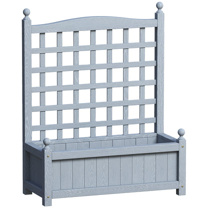 Garden Planters with Trellis for Climbing Vines, Wood Raised Beds for Garden, Flower Pot, Indoor Outdoor, Grey