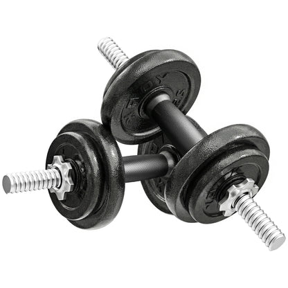 2-in-1 Adjustable Dumbbells Set, 20kg Cast Iron Weights Dumbbells Set with Non-Slip Grip for Strength Training