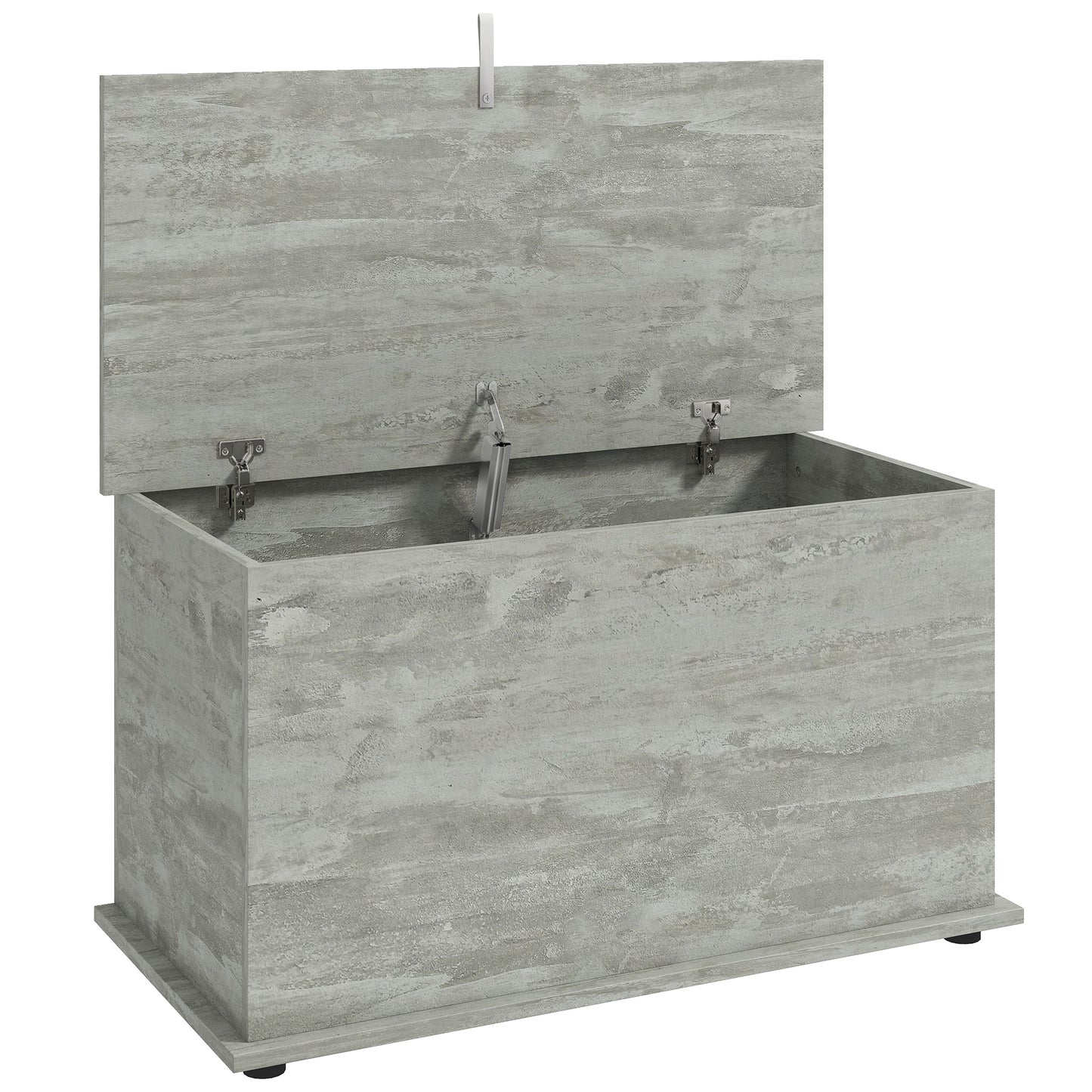 Storage Chest, 102L Blanket Box, Shoe Bench with Safety Hinged Lid, Bed End Bench for Bedroom, 80 x 40 x 45cm, Grey