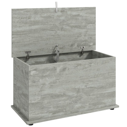 Storage Chest, 102L Blanket Box, Shoe Bench with Safety Hinged Lid, Bed End Bench for Bedroom, 80 x 40 x 45cm, Grey