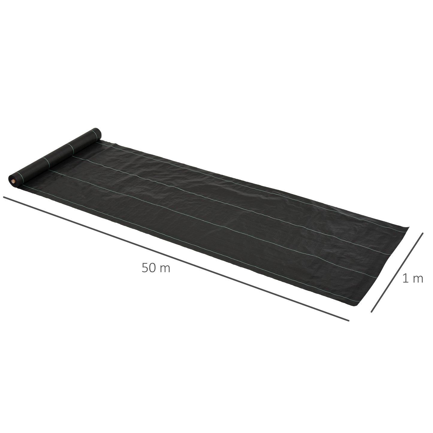 1m x 50m Weed Control Membrane, Heavy Duty Weed Control Barrier Fabric, 100gsm Ground Cover for Patios, Garden