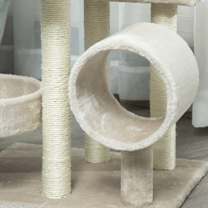 Cat Tree for Indoor Cats Kitten Pet Scratching Post Perch Activity Center Scratcher Climb Post Play House Arch with Tunnel 10