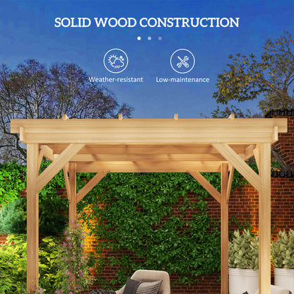 2 x 2 m Wooden Pergola Kit, Decorative Garden Gazebo Shelter with Stable Structure for Climbing Vines, Flowers, Dark Brown