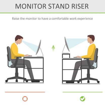 Monitor Riser / Desktop Organiser with Drawer & Open Shelf Design