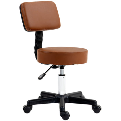 Beautician's Swivel Salon Chair w/ Padded Seat Back 5 Wheels Adjustable Height Salon Hairdressers Tattoo Spa Rolling Cushion
