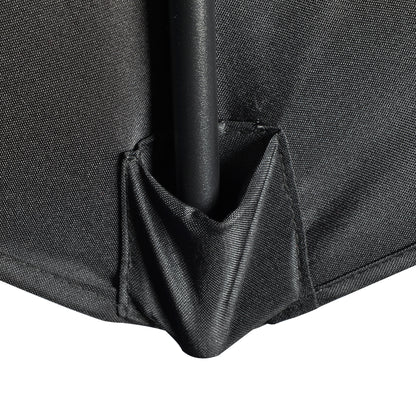 2.7m Garden Half Parasol, Outdoor Balcony Umbrella with 5 Steel Ribs, Patio Sun Shade, Black