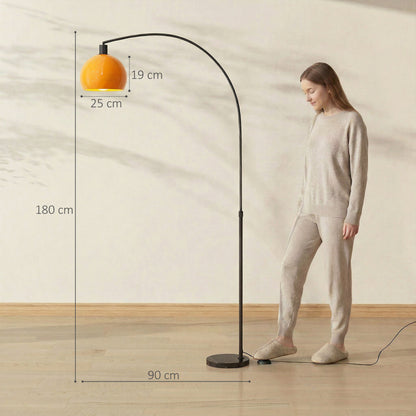 Floor Lamp for Living Room, Modern Standing Lamp with Shade & Foot Switch for Bedroom, Office, Black