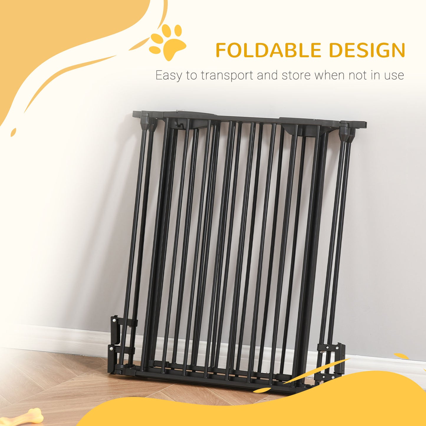 Pet Safety Gate, 3 Panels Playpen Fireplace, Foldable Metal Fence, Stair Barrier, Room Divider