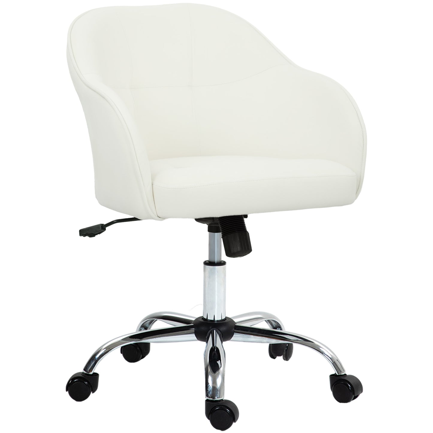 46-56 cm Velvet-feel Office Chair - Cream