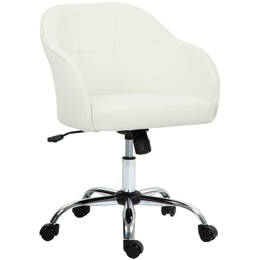46-56 cm Velvet-feel Office Chair - Cream