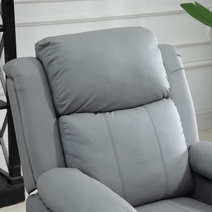 Riser and Recliner Chair with Vibration Massage, PU Leather Power Lift Chair for Elderly, Grey