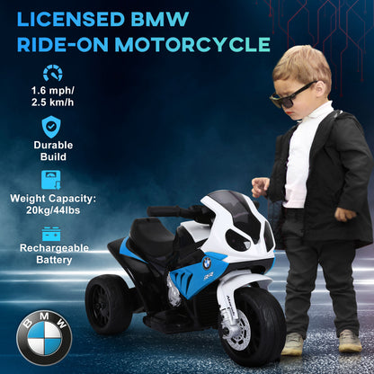 Electric Motorbike for Kids Ride on BMW Motorbike W/Headlights and Music, 6V, Blue