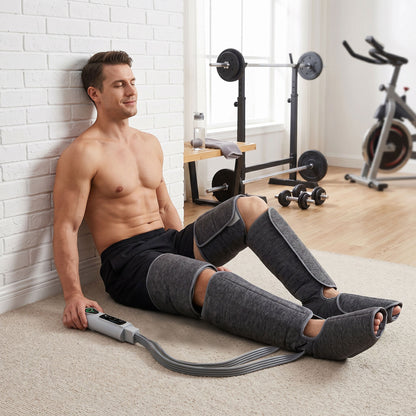 Leg Massager with Heat, Compression, 3 Auto Modes & 3 Intensities, Foot and Calf Massage Machine