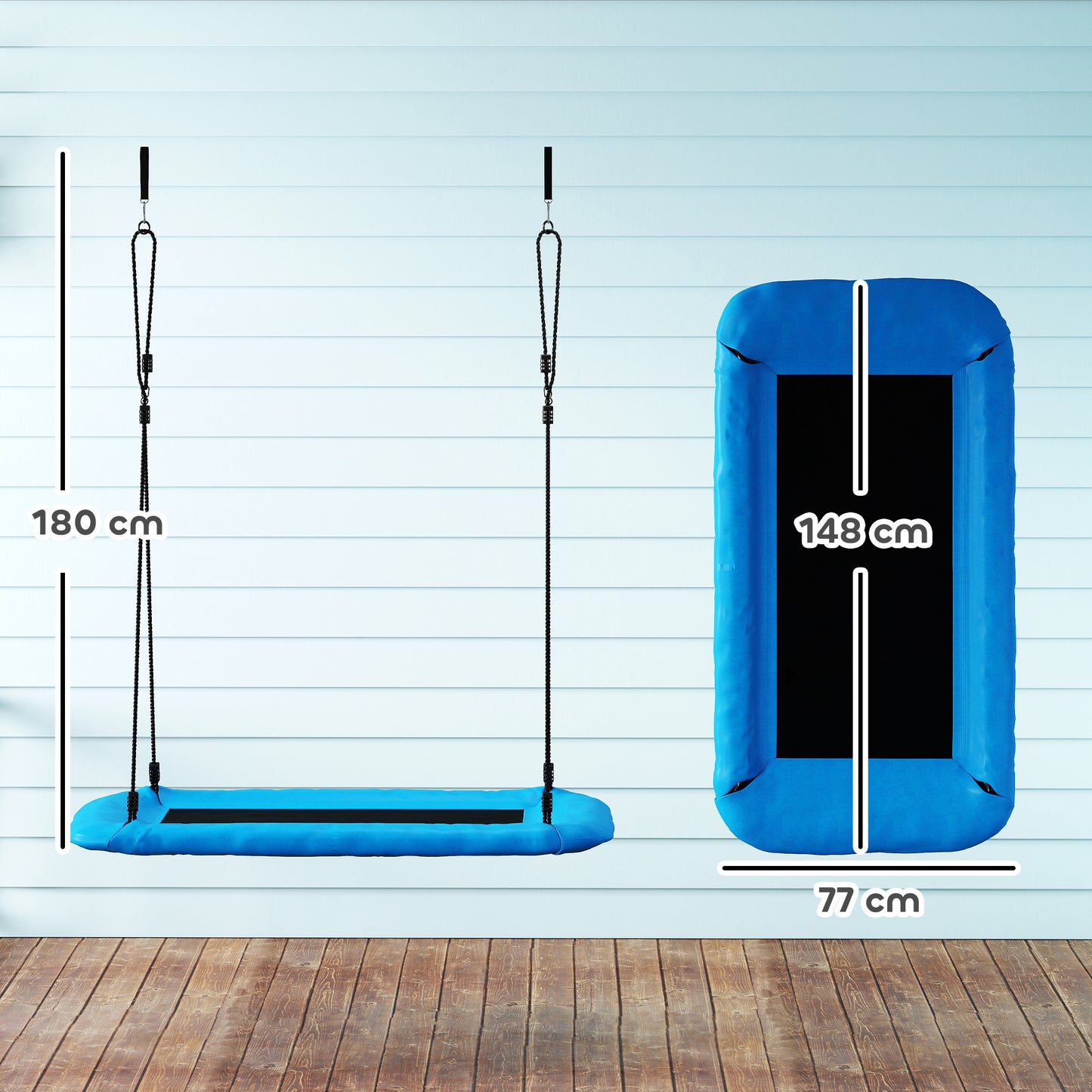 Nest Swing with Adjustable Ropes and Tree Straps, Basket Swing for Kids, 300KG Capacity for Indoor Outdoor, Blue