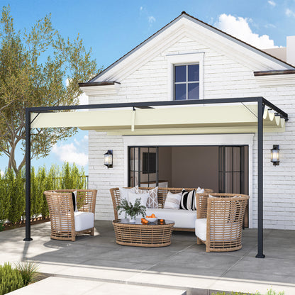 4 x 3 m Pergola, with Sliding Canopy - Cream