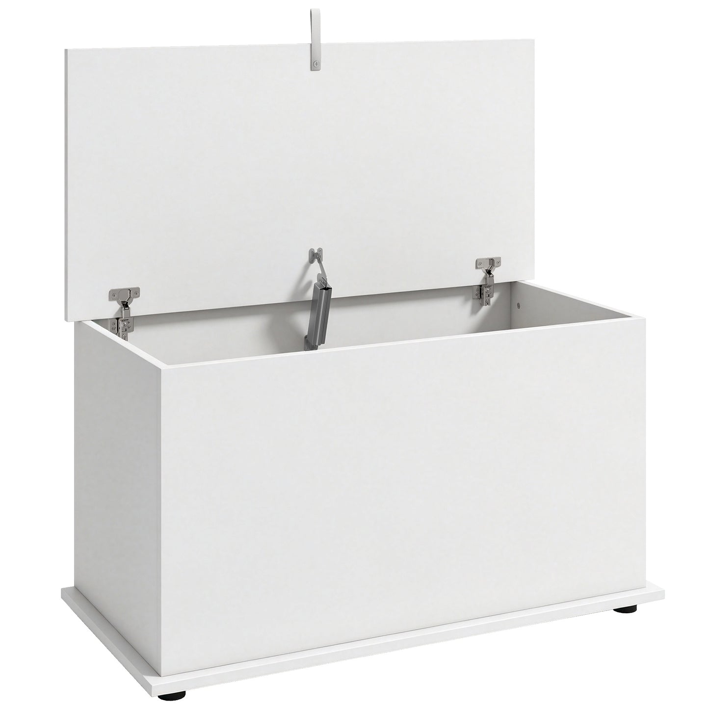 Storage Chest, 102L Blanket Box, Shoe Bench with Safety Hinged Lid, Bed End Bench for Bedroom, 80 x 40 x 45cm, White