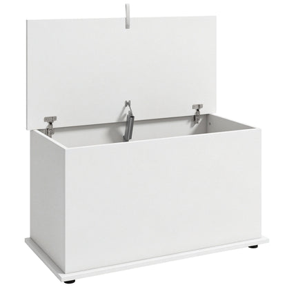 Storage Chest, 102L Blanket Box, Shoe Bench with Safety Hinged Lid, Bed End Bench for Bedroom, 80 x 40 x 45cm, White