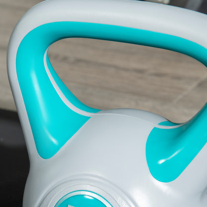 Kettlebell, 10kg Kettle Bells with Handle for Home Gym Weight Lifting and Strength Training, Light Blue and Grey
