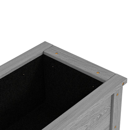 Wooden Raised Garden Bed, Elevated Planter Box with Storage Shelf and Drainage Holes, Raised Planter with Legs, Grey